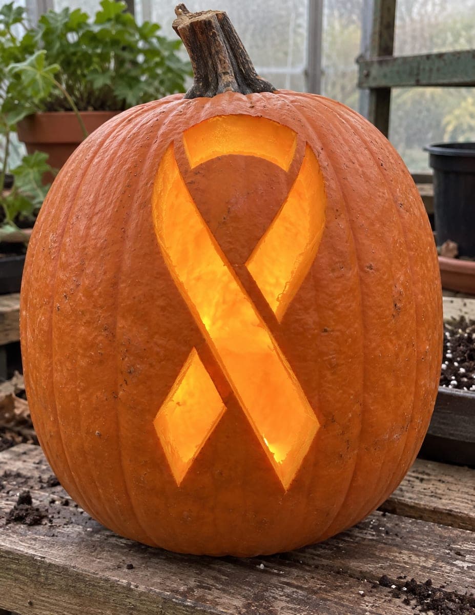 Wide Looped Awareness Ribbon Pumpkin