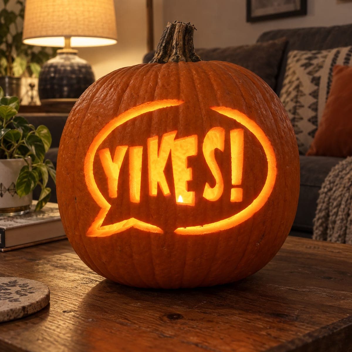 Yikes Exclamation Speech Bubble Pumpkin