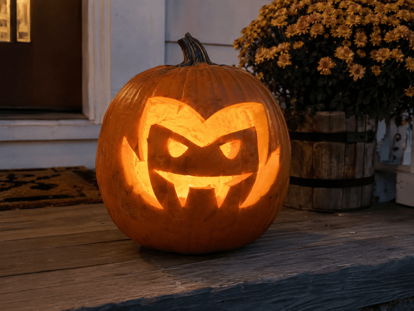 Easy Vampire Face Pumpkin