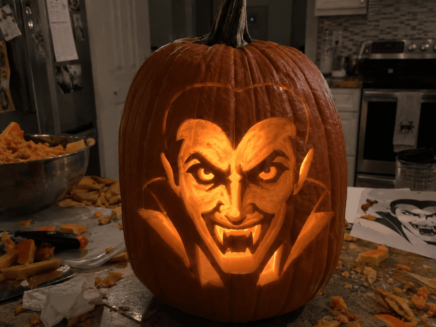 Grinning Dracula Pumpkin