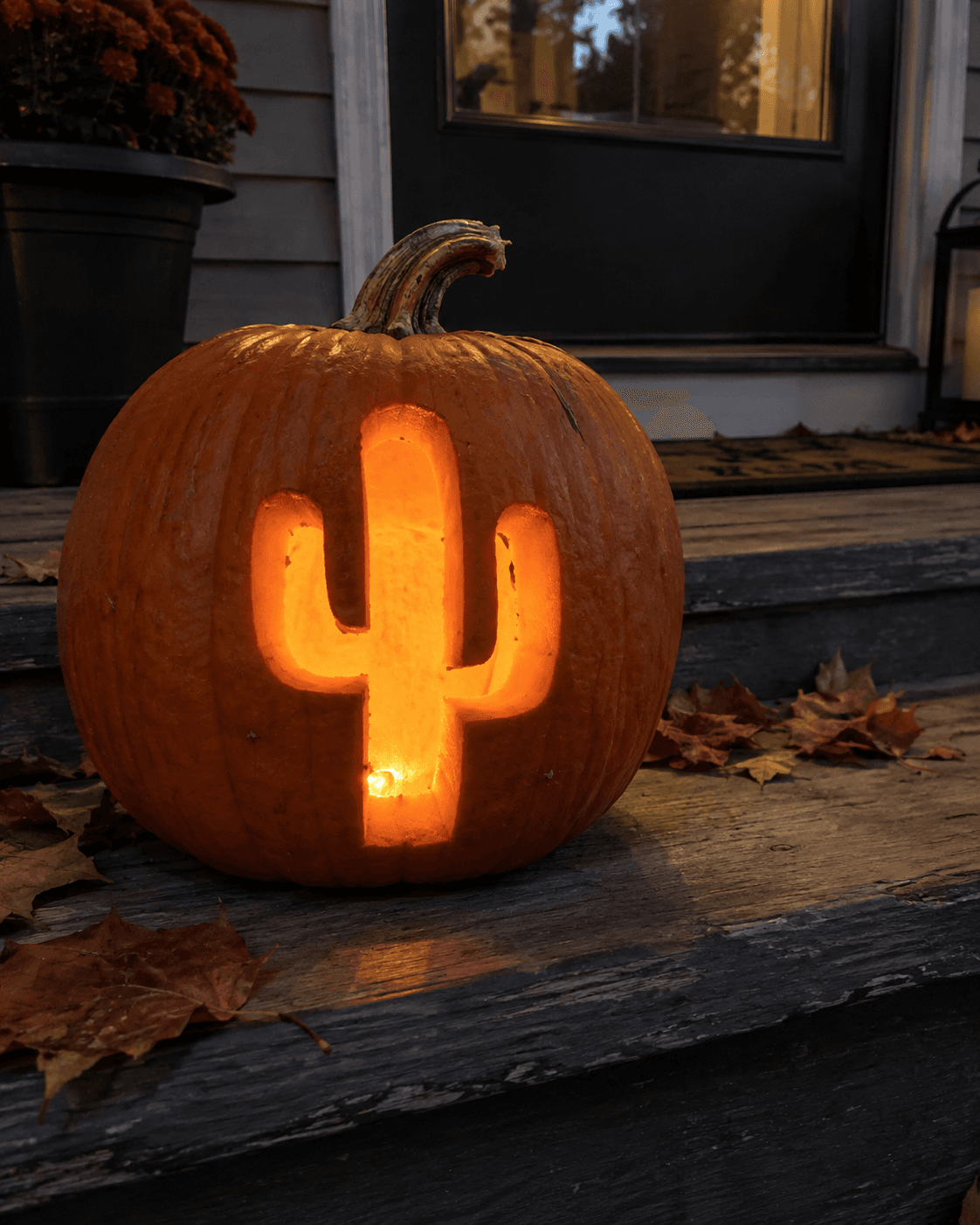 Glowing Saguaro Cactus Pumpkin