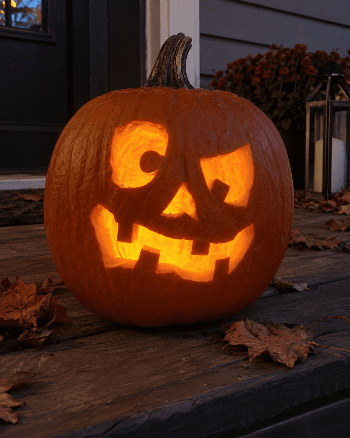 Goofy Zombie Face Pumpkin