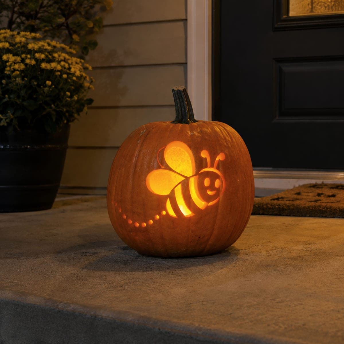 Buzzing Bumblebee Cutout Pumpkin for Kids