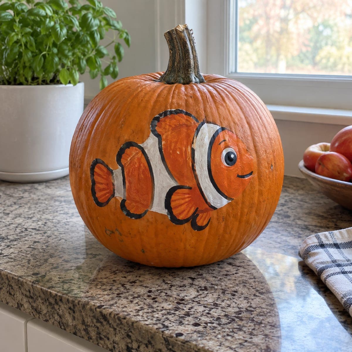 Painted Clownfish No-Carve Pumpkin