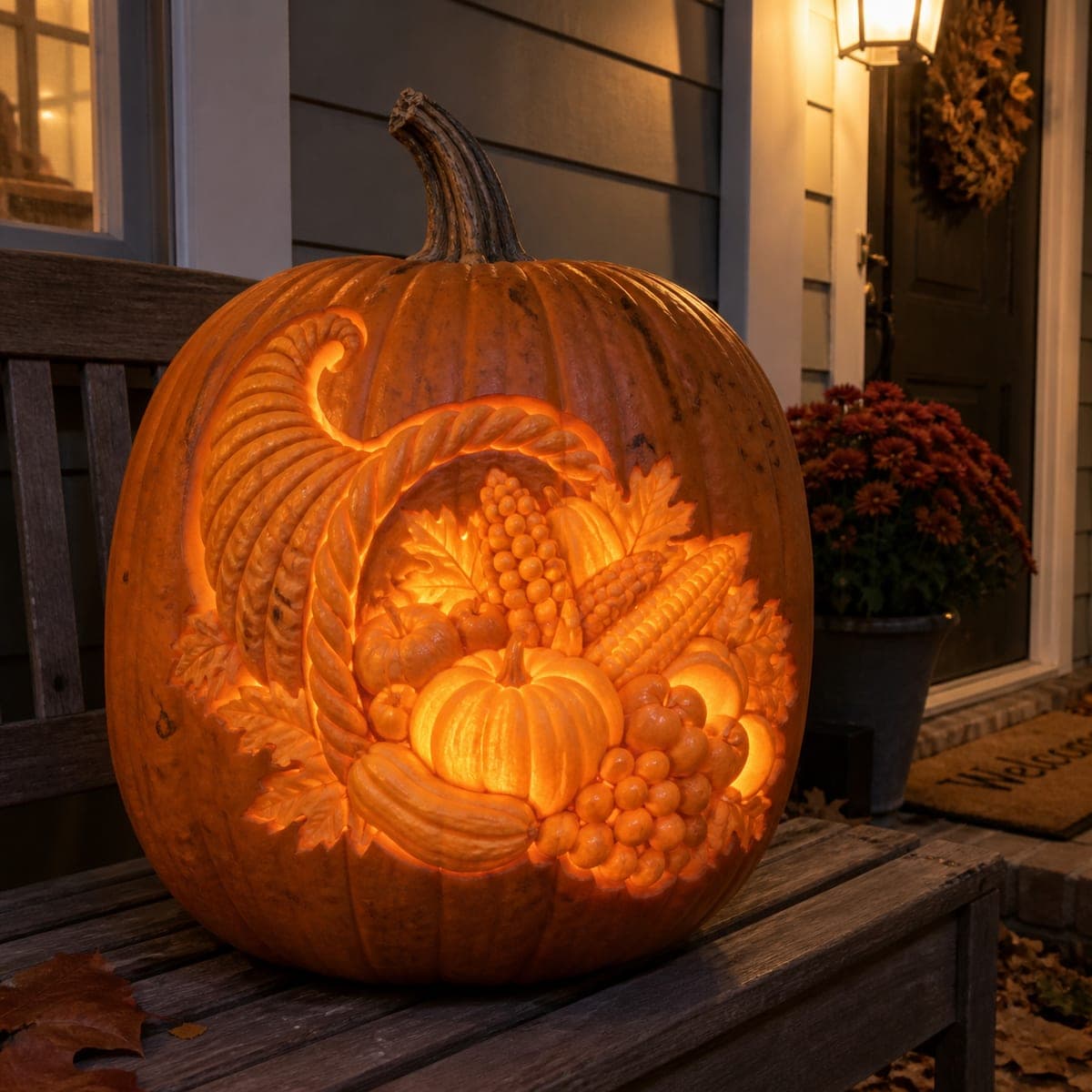 Thanksgiving Cornucopia Harvest Pumpkin Carving