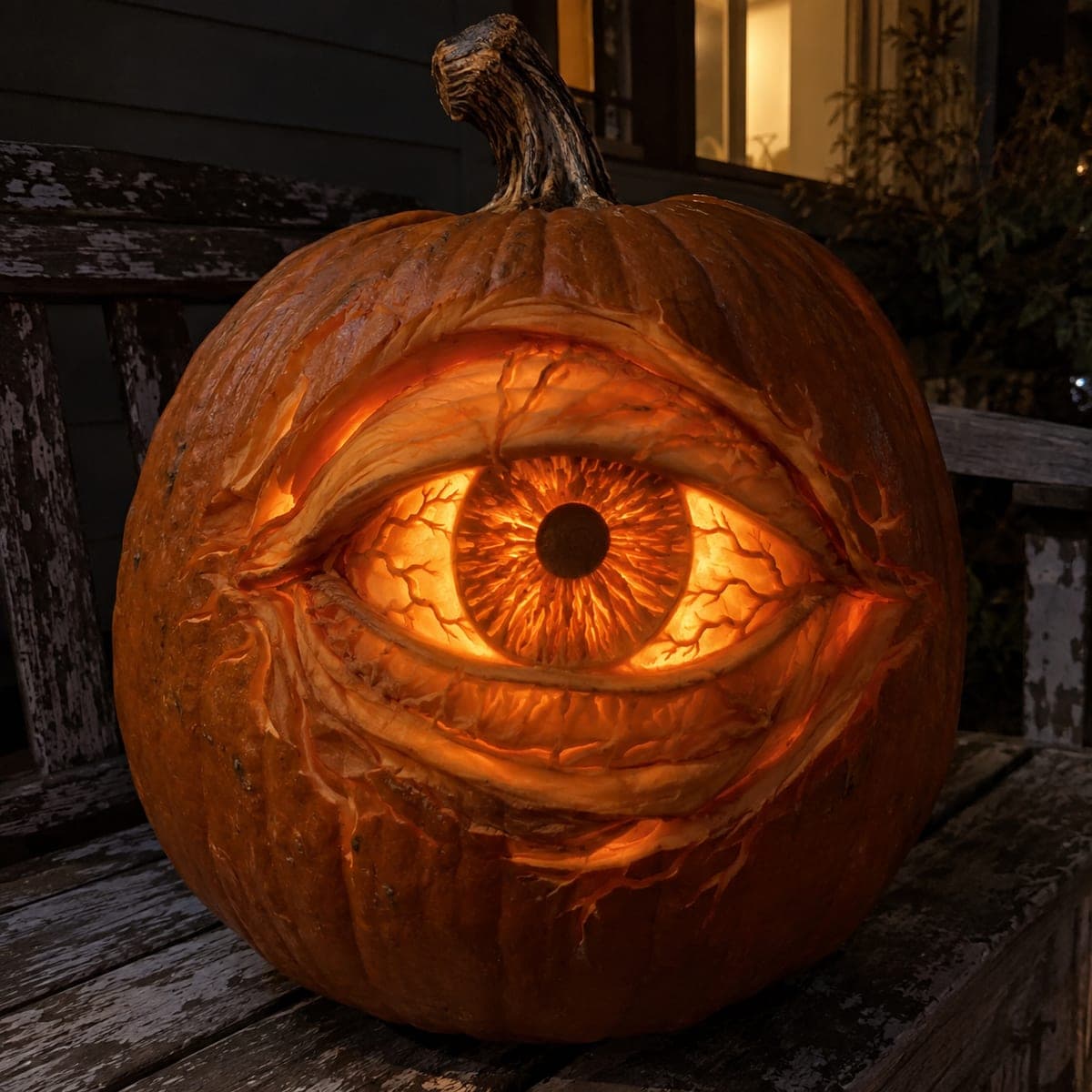 Giant Bloodshot Eyeball Pumpkin Carving