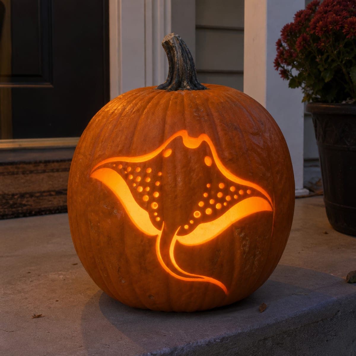 Spotted Stingray Cutout Pumpkin Carving
