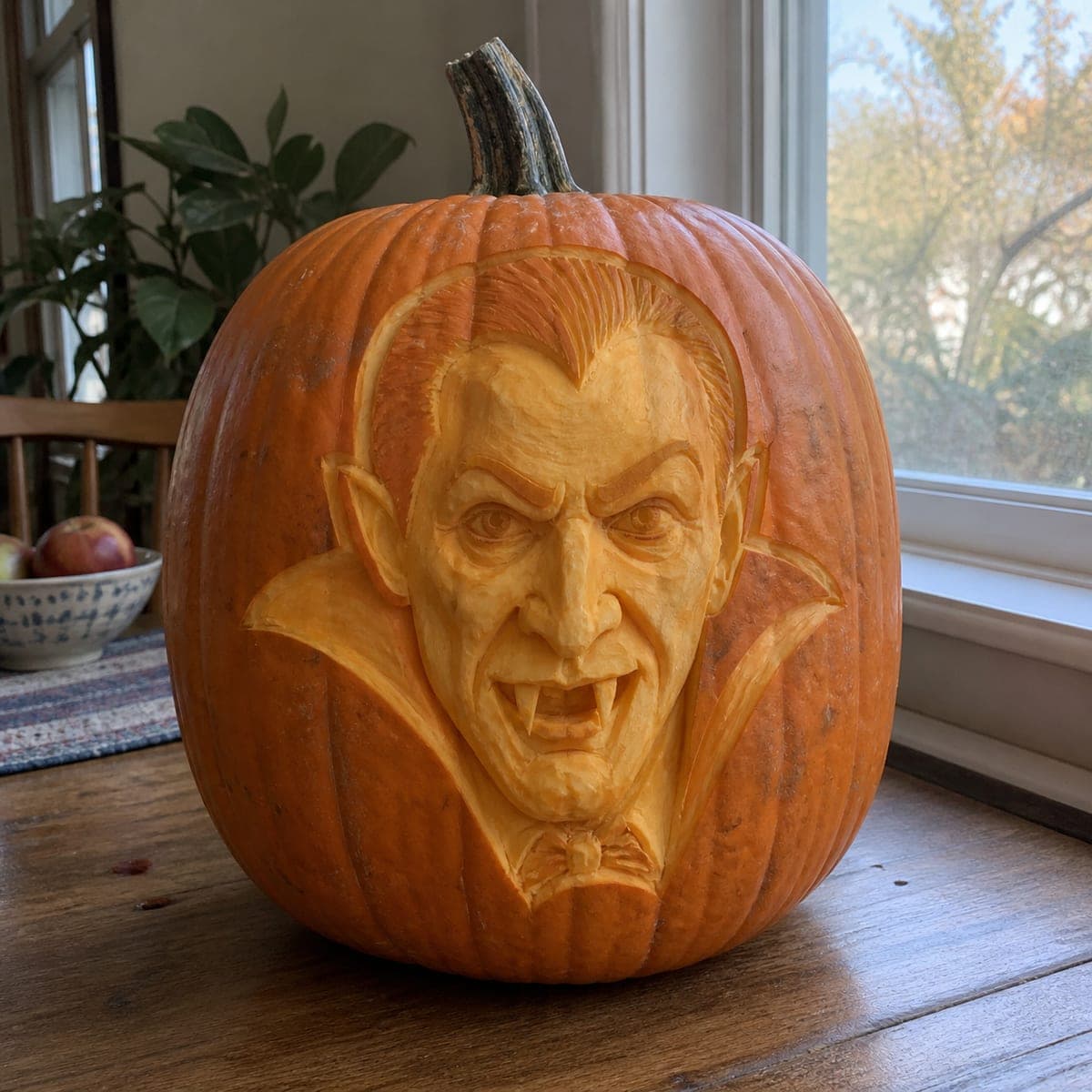 Classic Dracula Vampire Portrait Pumpkin Carving