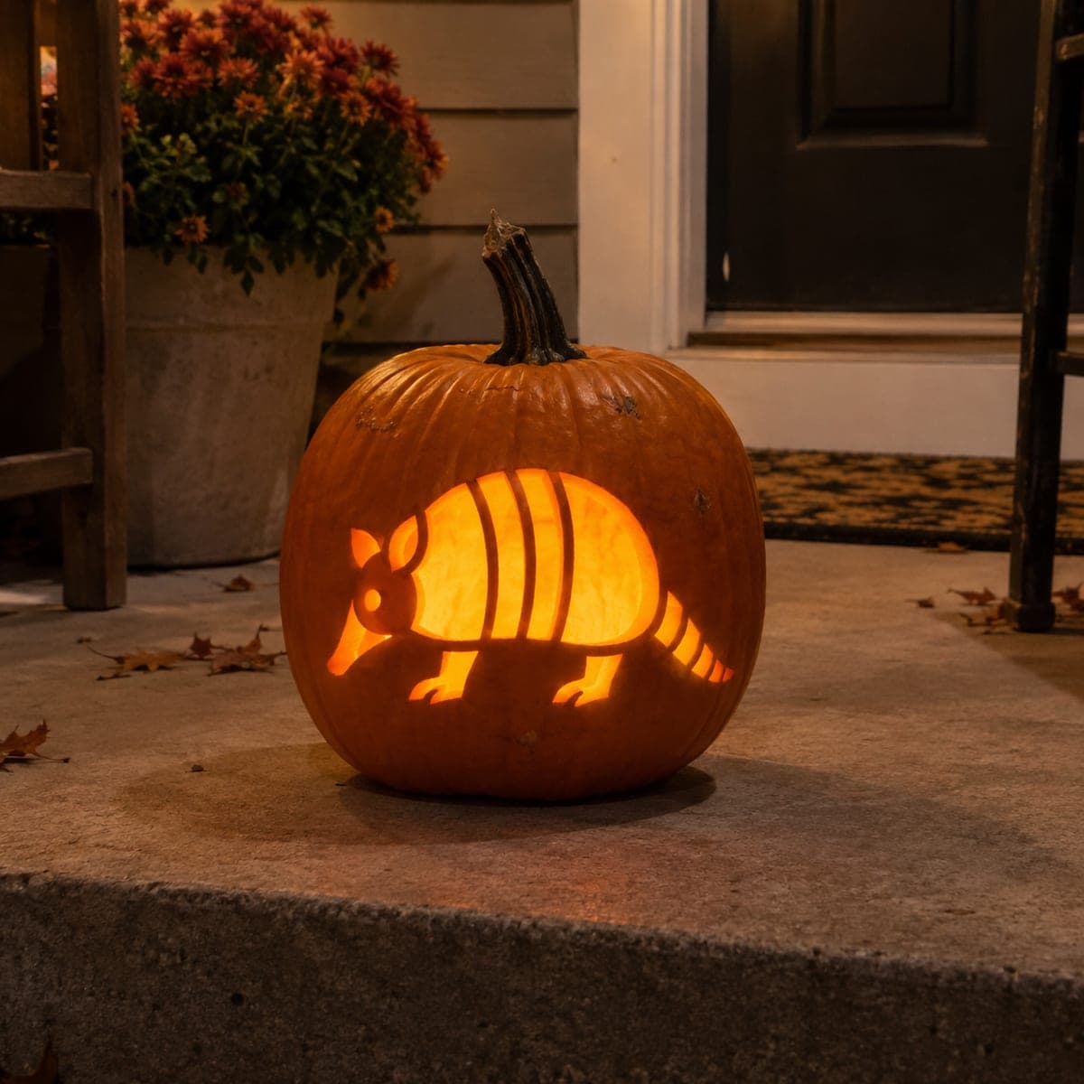 Armadillo Jack-O-Lantern With Banded Shell