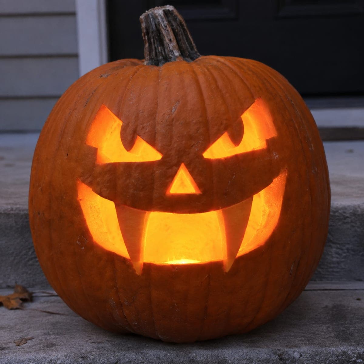 Sinister Fanged Jack-O-Lantern With Slanted Eyes