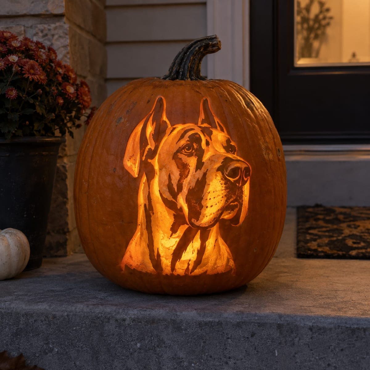 Great Dane Portrait Jack-O-Lantern Carving
