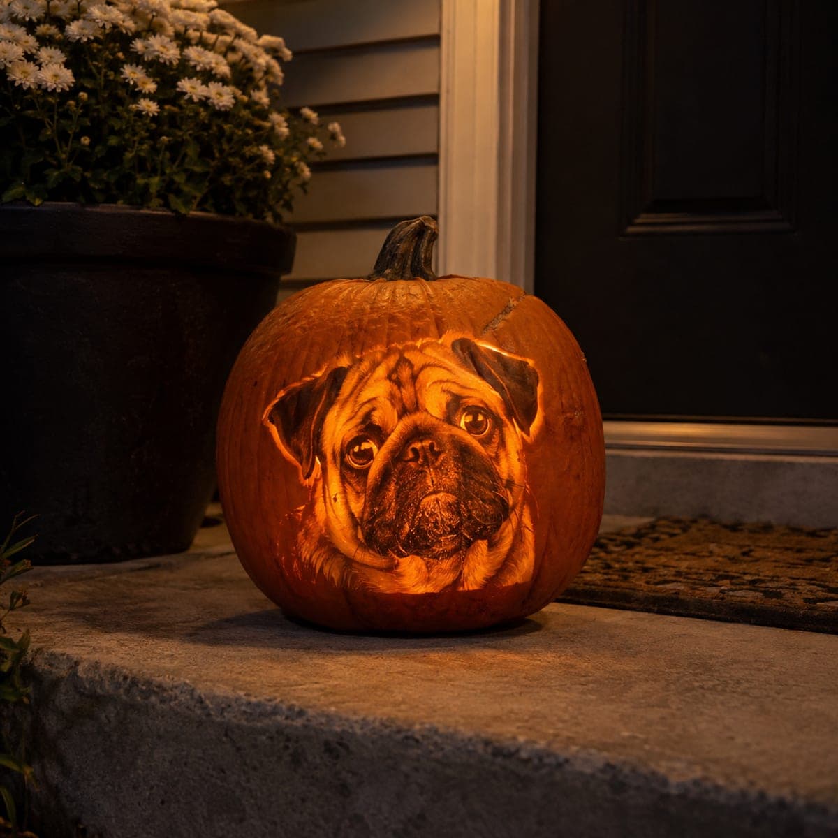 Pug Face Pumpkin Carving With Soulful Eyes