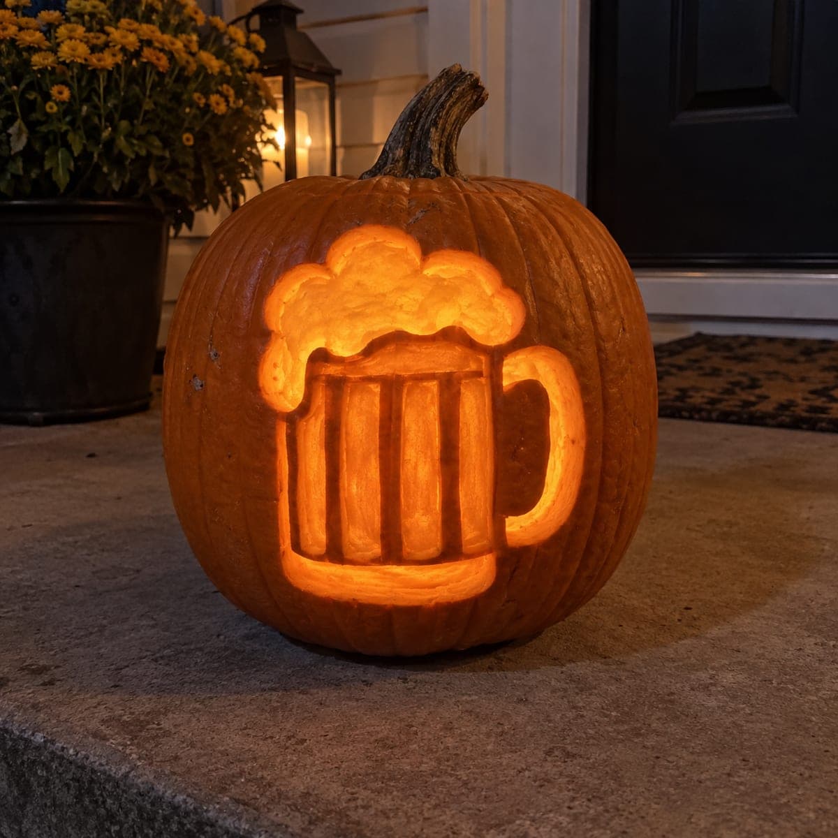 Frothy Beer Mug Pumpkin Carving for Oktoberfest