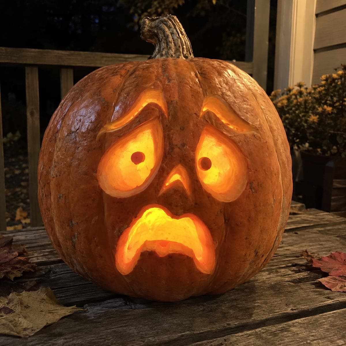 Dramatic Frowning Sad Face Jack-O-Lantern