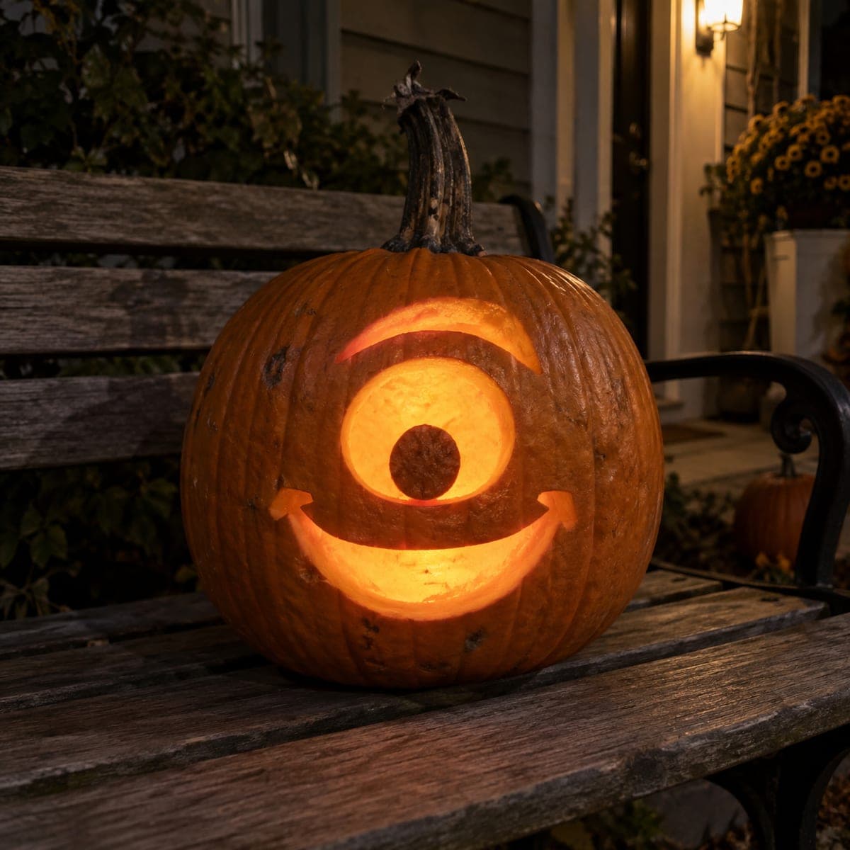 One-Eyed Monster Face Jack-O-Lantern