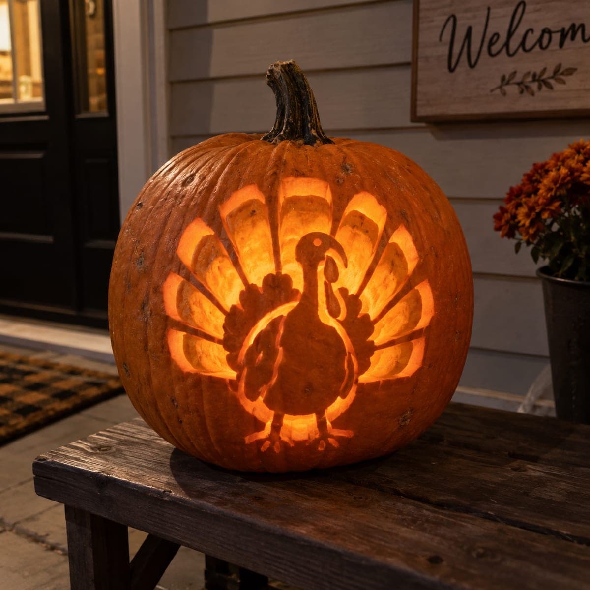 Thanksgiving Turkey Cutout Jack-O-Lantern