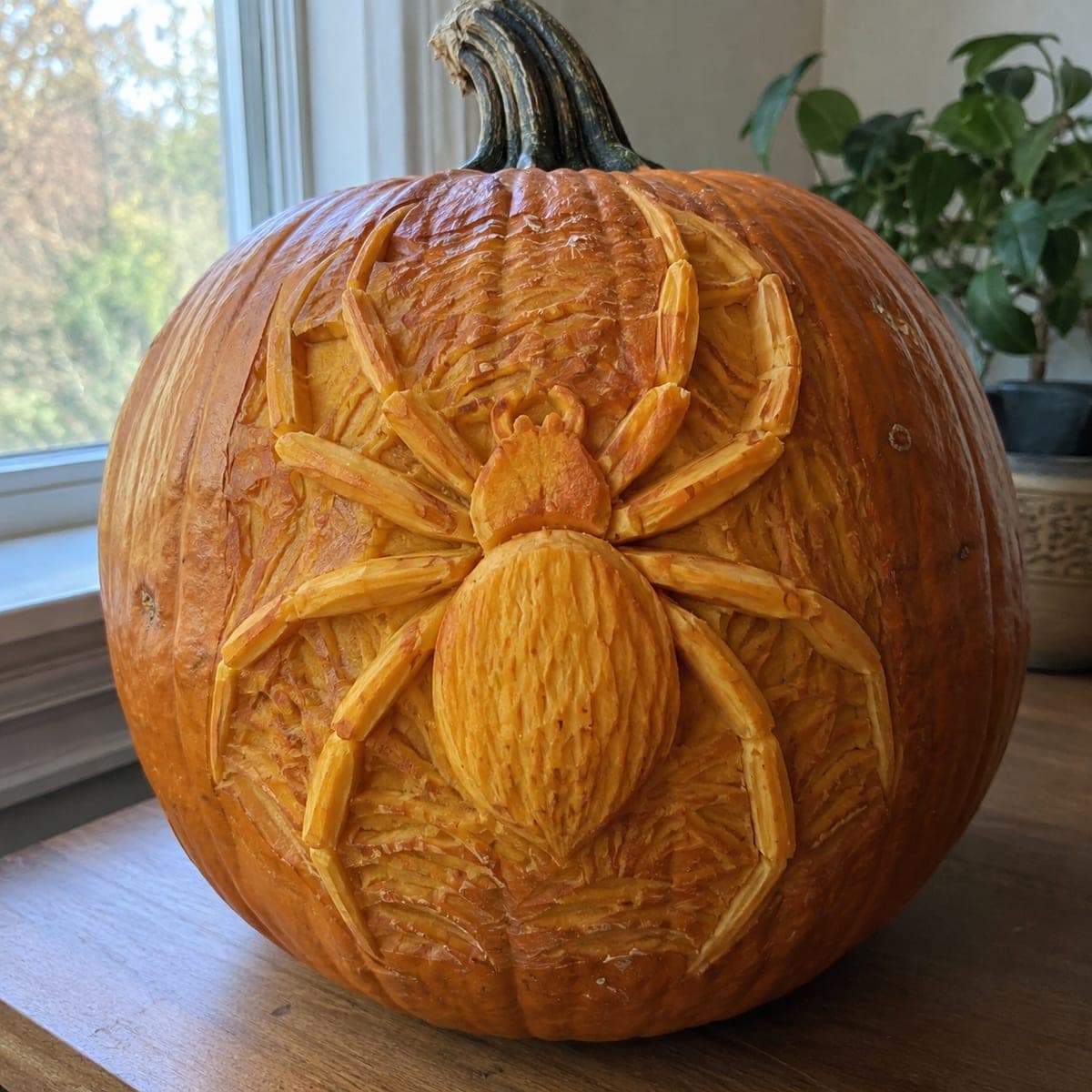 Giant Spider 3D Relief Pumpkin Carving