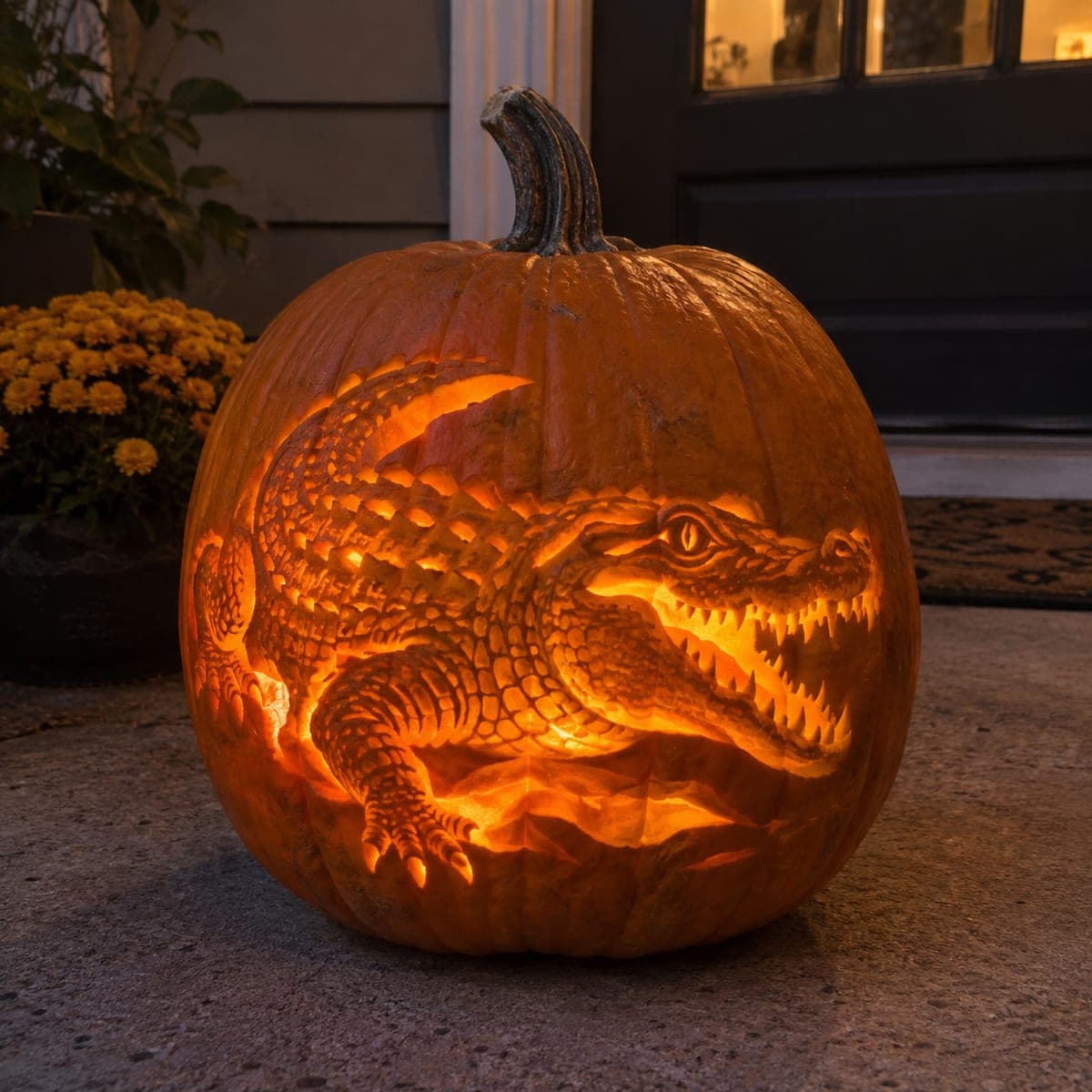 Snapping Alligator Deep Relief Pumpkin