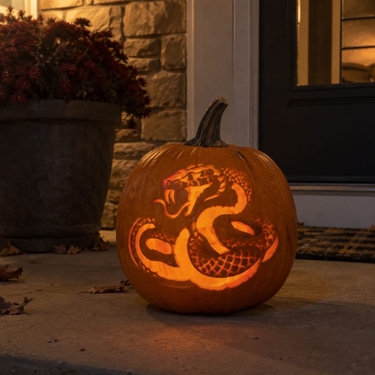 Coiled Snake Cutout Jack-O-Lantern