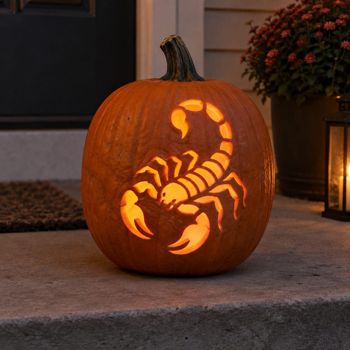 Glowing Scorpion Cutout Jack-O-Lantern