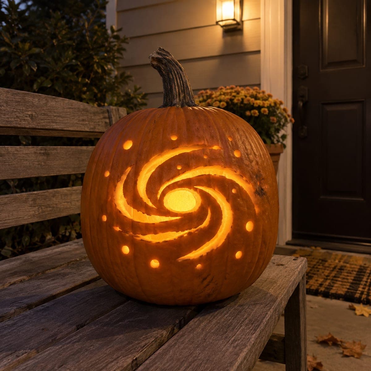 Swirling Galaxy Jack-O-Lantern With Starry Dots