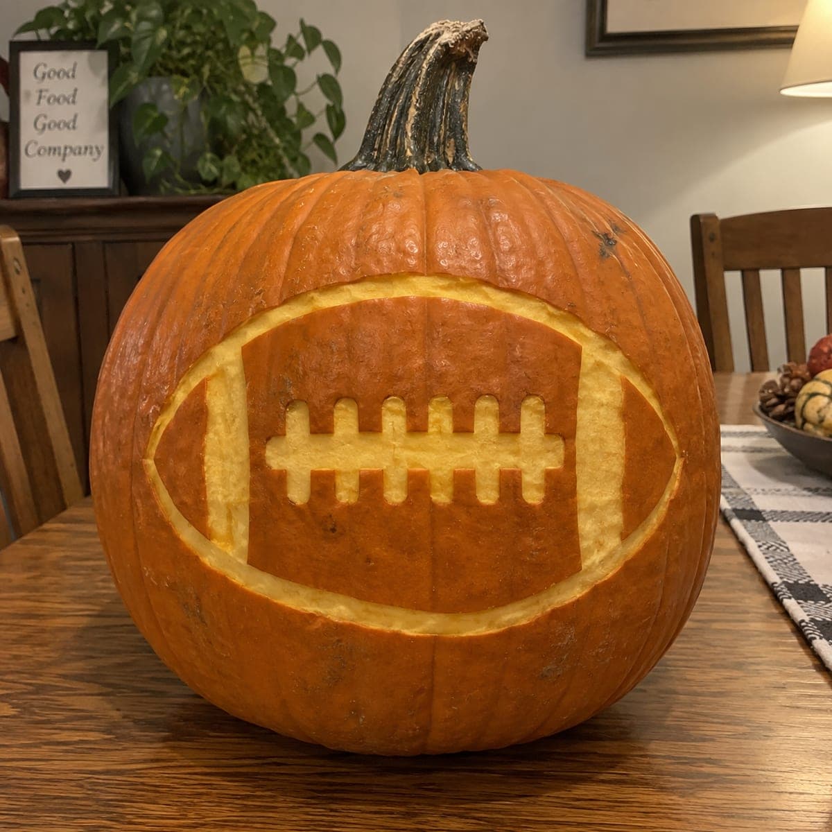 Game Day Football Etched Pumpkin