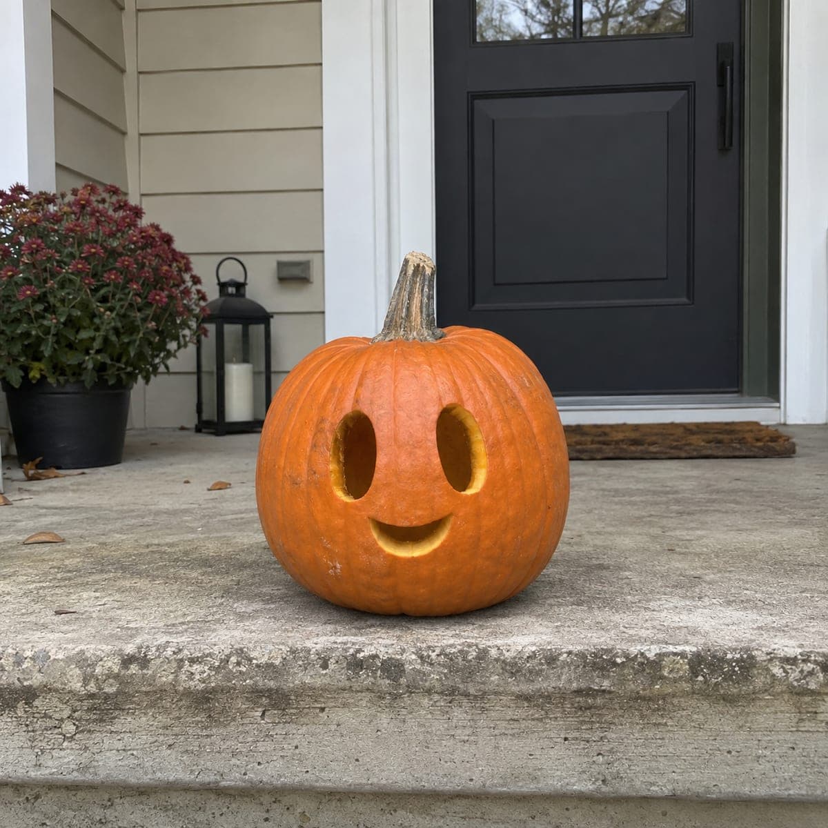 Simple Smiley Face Pumpkin for Beginners