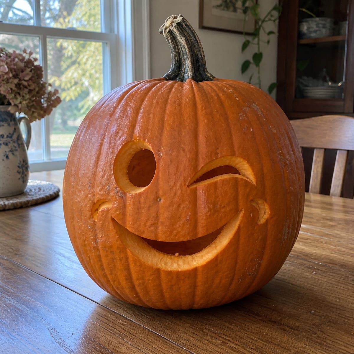 Winking Smiley Face Jack-O-Lantern