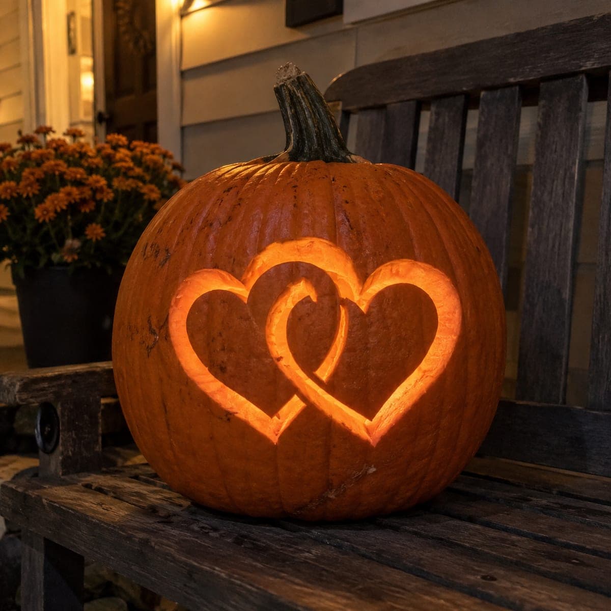 Interlocking Hearts Jack-O-Lantern Carving