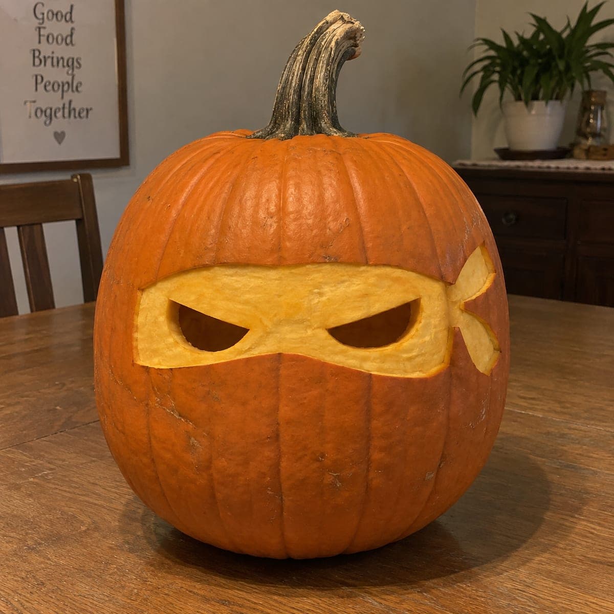 Masked Ninja Eyes Pumpkin Carving