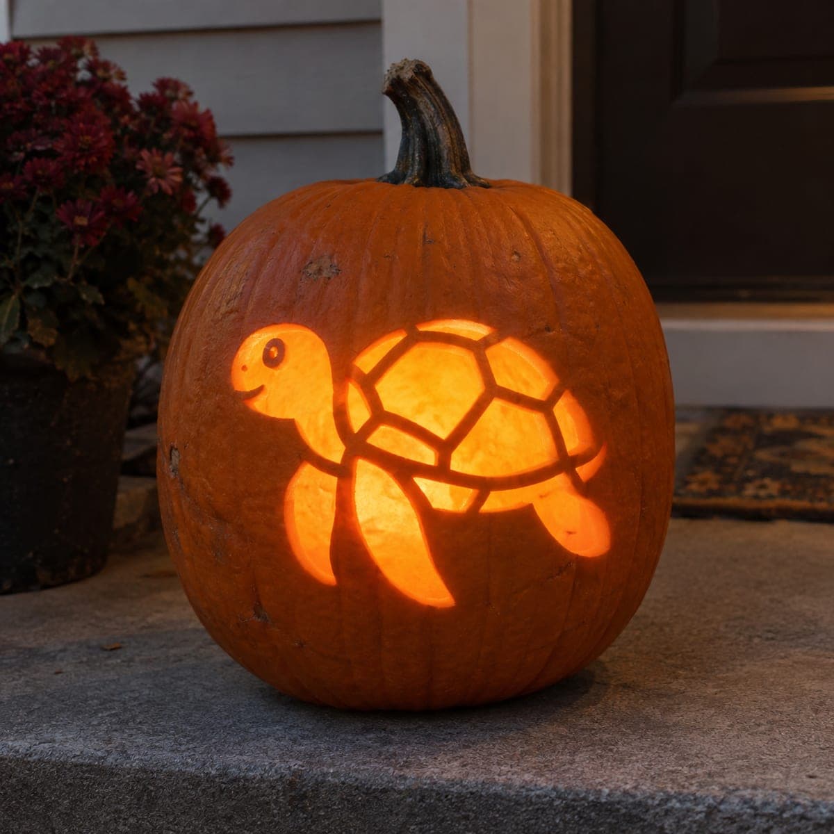 Cute Sea Turtle Jack-O-Lantern Carving