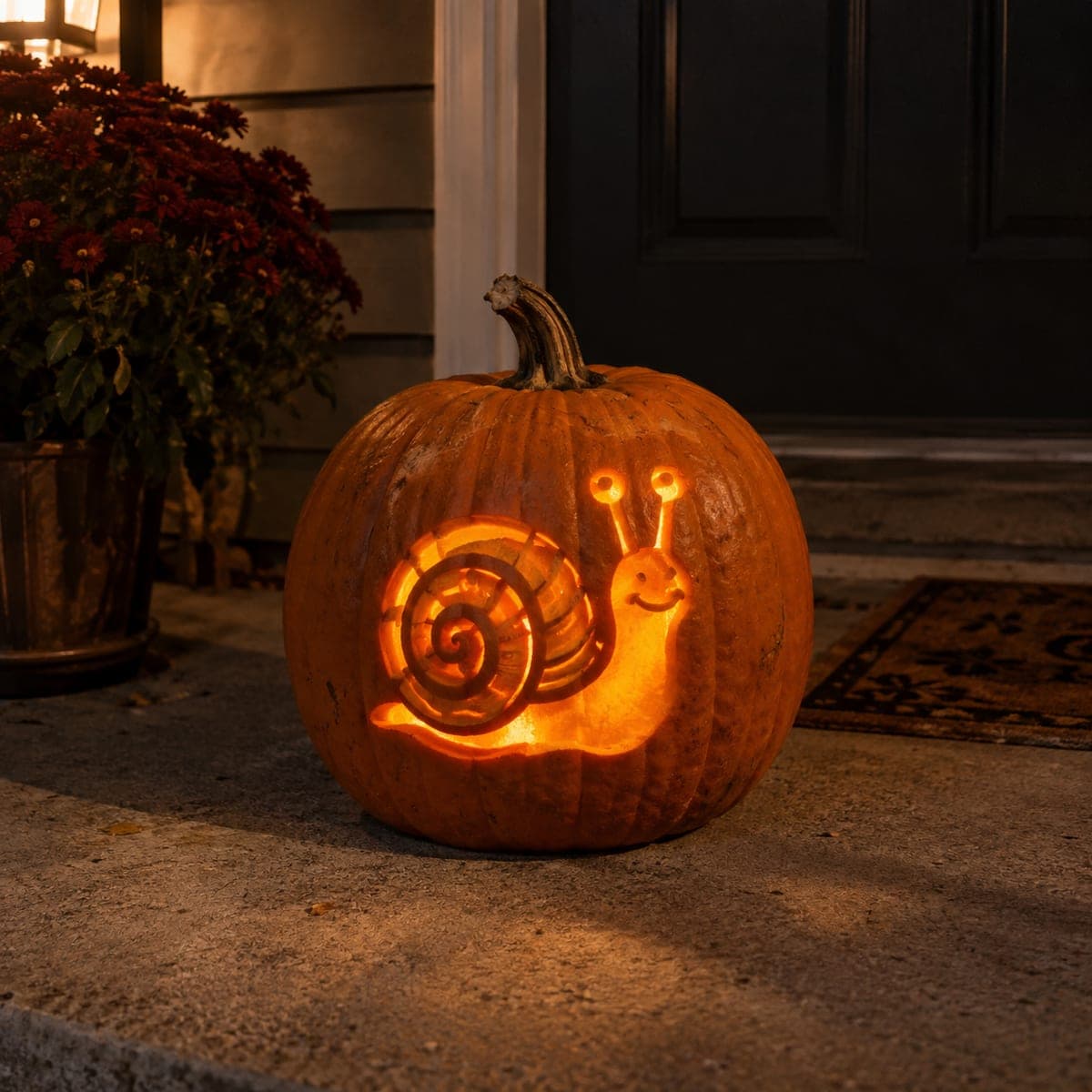 Cheerful Snail Jack-O-Lantern for Kids