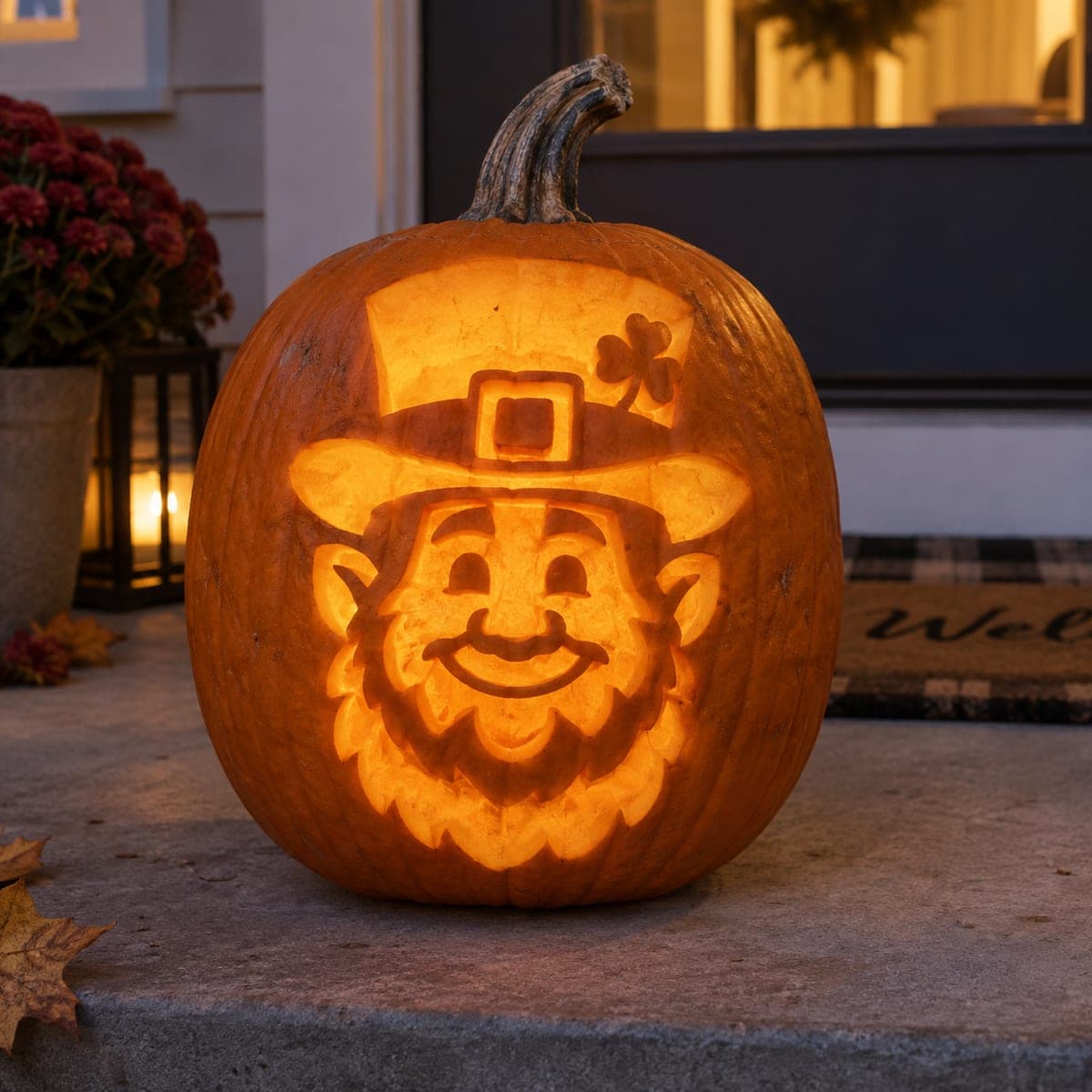 Leprechaun and Shamrock Jack-O-Lantern