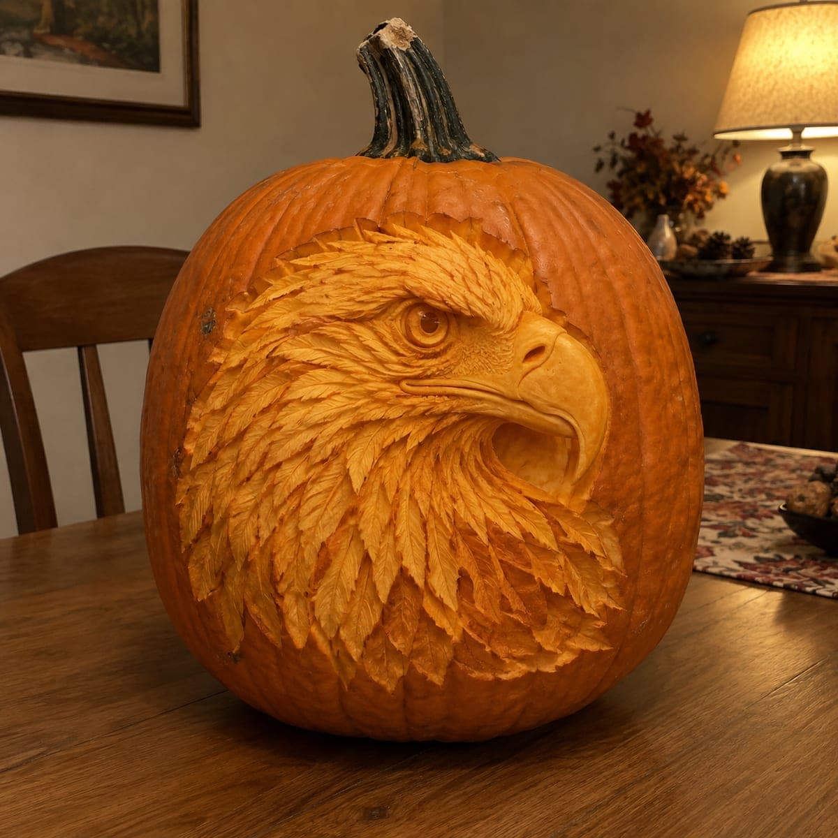 American Bald Eagle Relief Pumpkin Carving