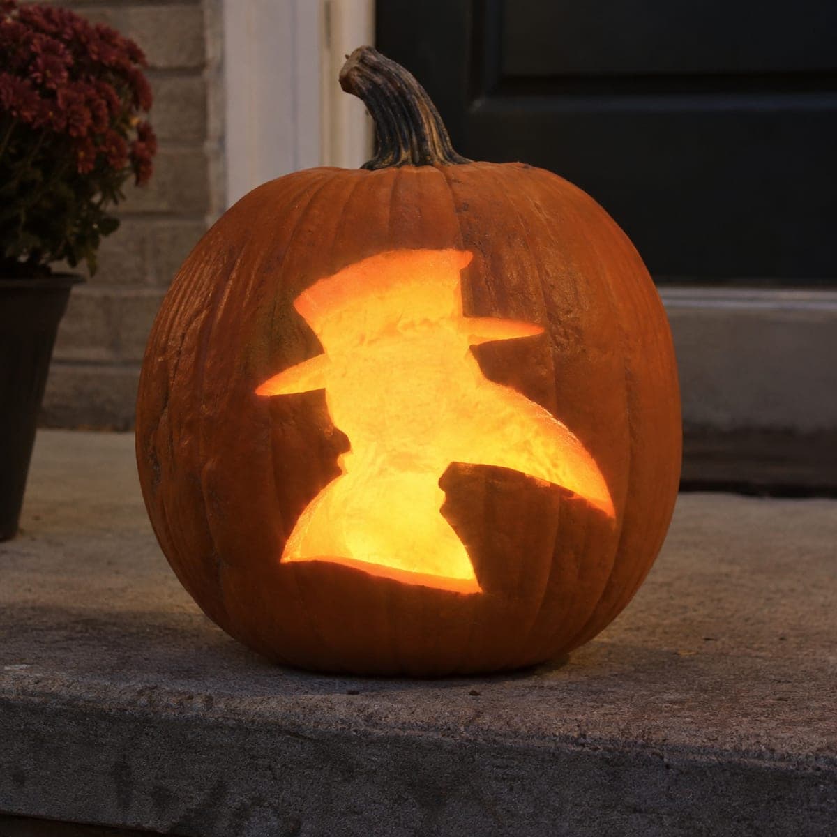 Witch Profile Cutout Jack-O-Lantern for Beginners
