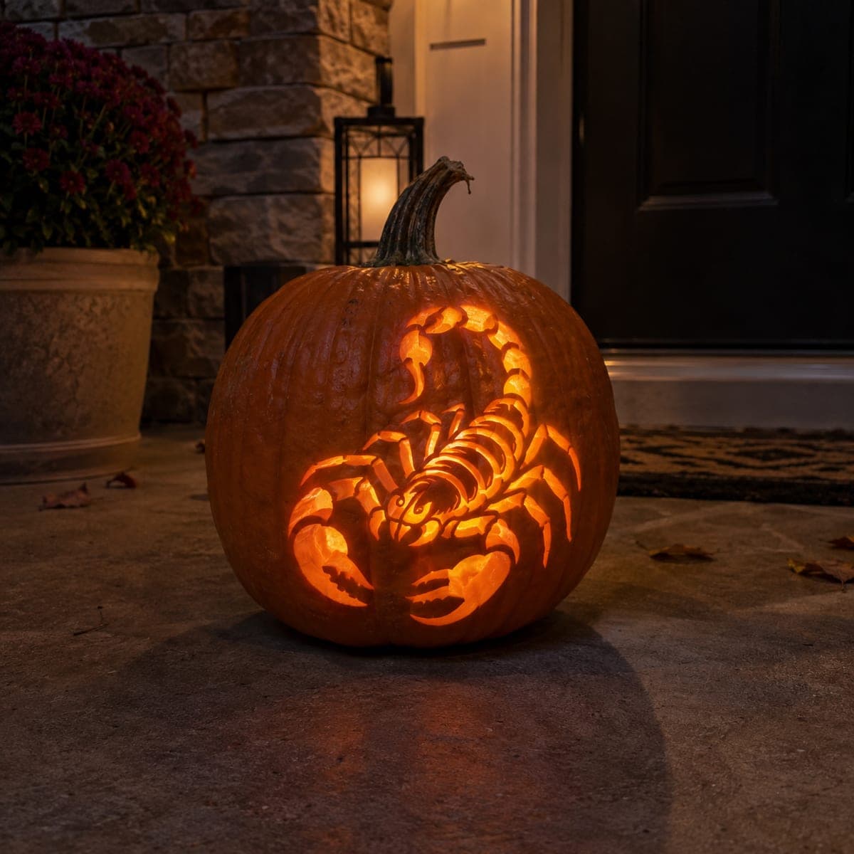 Glowing Scorpion Pumpkin Carving for Halloween Night