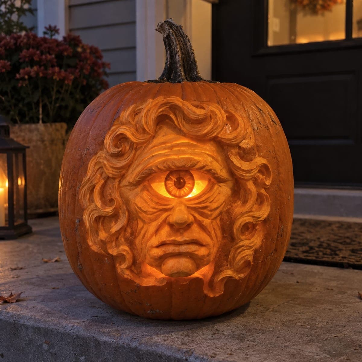 One-Eyed Cyclops Face Pumpkin Carving