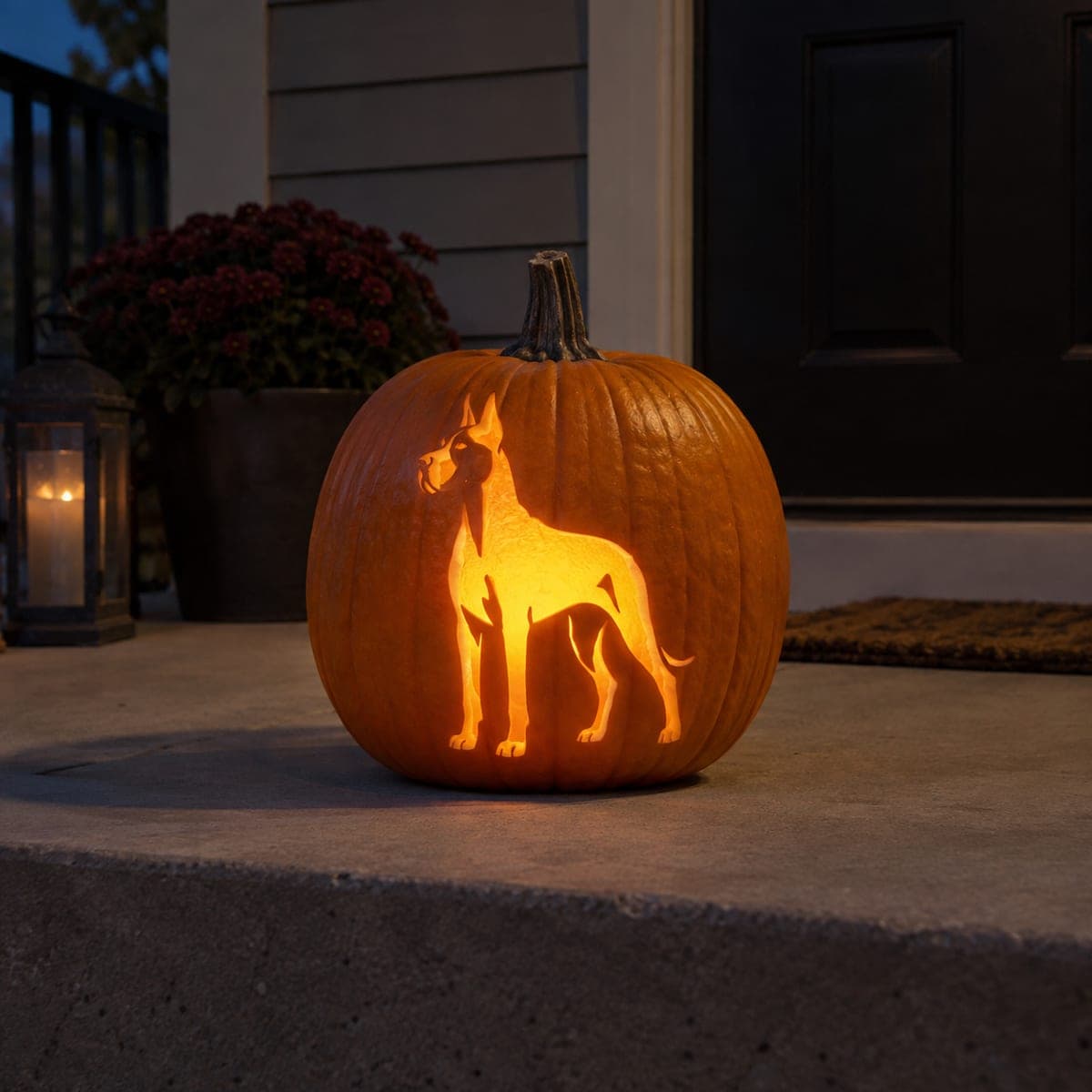 Great Dane Silhouette Jack-O-Lantern for Dog Lovers