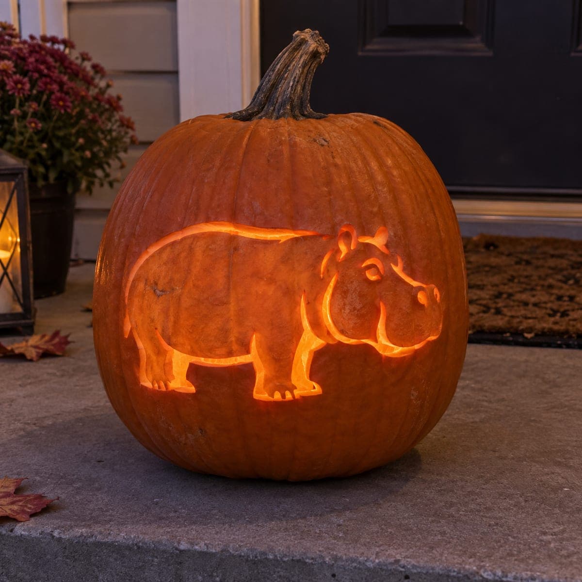 Happy Hippo Pumpkin Carving for Kids