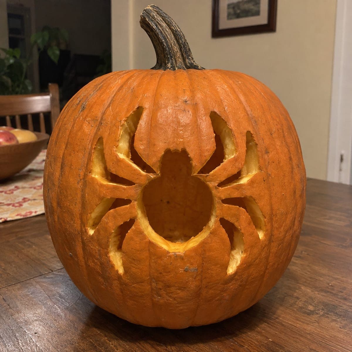 Creepy Spider Cutout Pumpkin With Eight Bent Legs