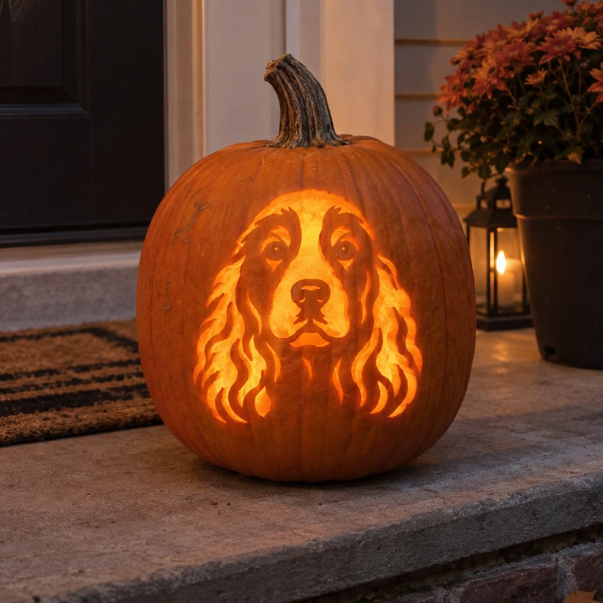 Cocker Spaniel Jack-O-Lantern With Flowing Ears