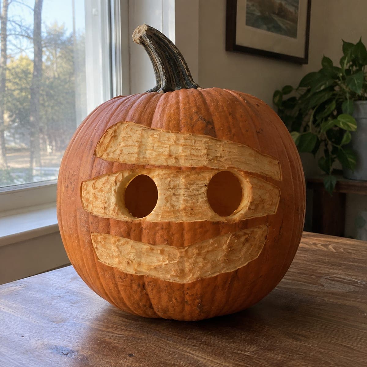 Mummy Wrap Bandage Face Pumpkin Carving