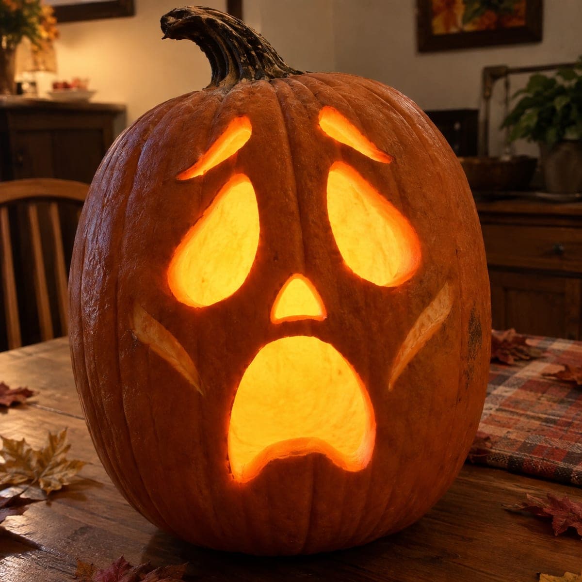 Wailing Ghost Face Jack-O-Lantern Carving