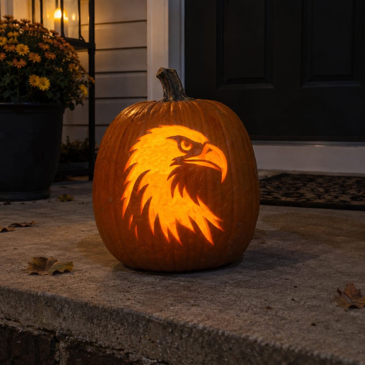Bald Eagle Head Glowing Pumpkin Carving