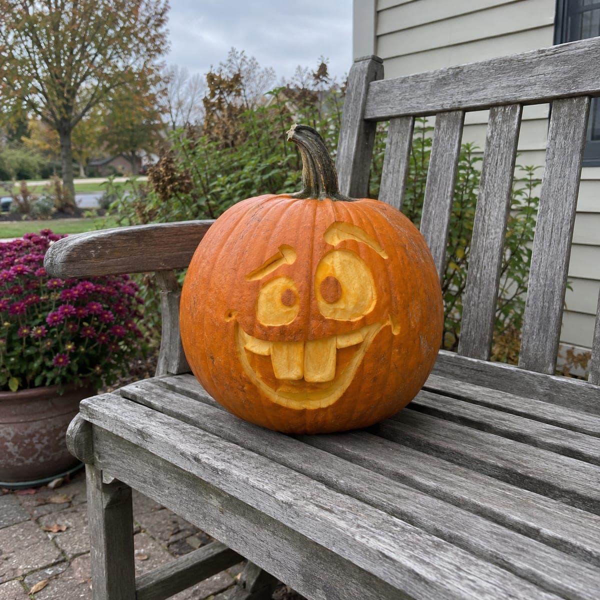 Silly Bucktooth Grin Jack-O-Lantern Face