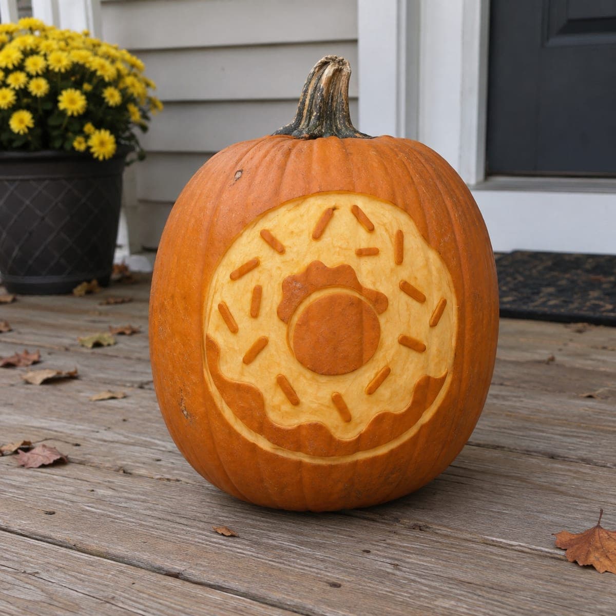 Sprinkle Donut Etched Pumpkin Carving