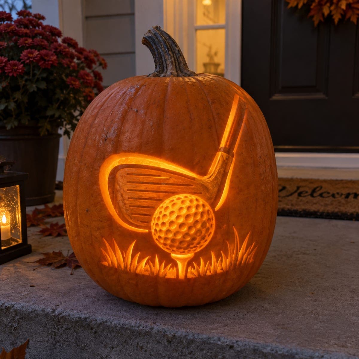 Golf Club and Ball Pumpkin Carving for Golfers