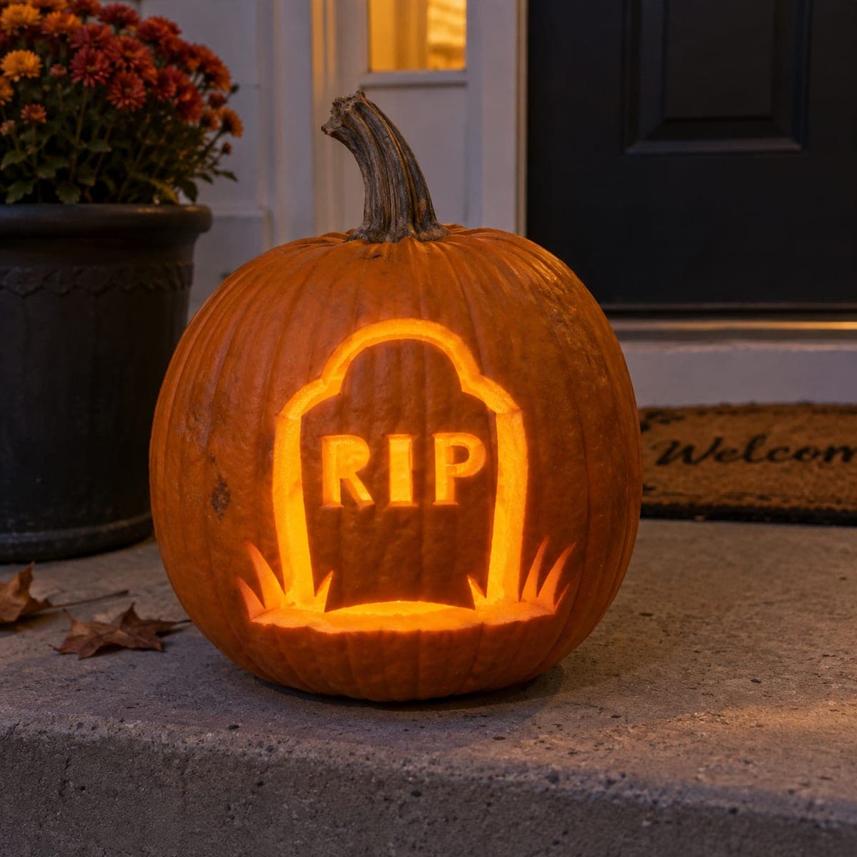 RIP Tombstone Jack-O-Lantern for Halloween Night