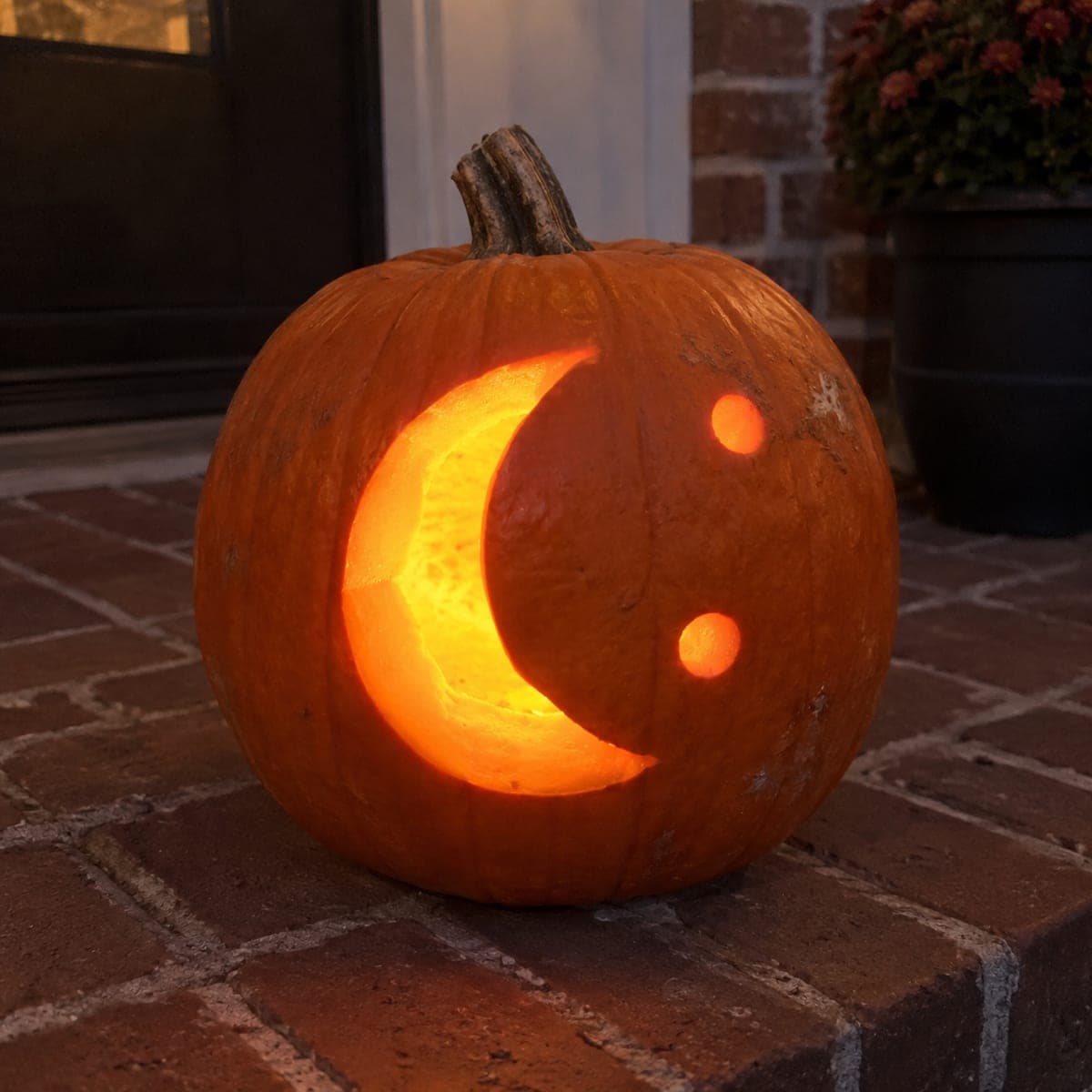 Crescent Moon and Stars Pumpkin Carving