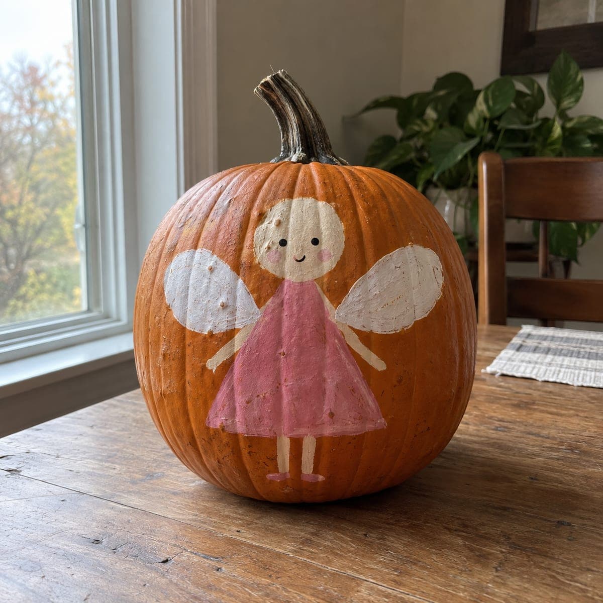Sweet Fairy Painted Pumpkin for Kids